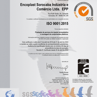 Certificado Injeção Plástica Sorocaba Montagem Termoplástica Sorocaba Serviços de Injeção Plástica Sorocaba Injeção Plástica ISO 9001 Sorocaba